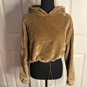 Weekend Edition Cropped Oversized Plush Hoodie size medium